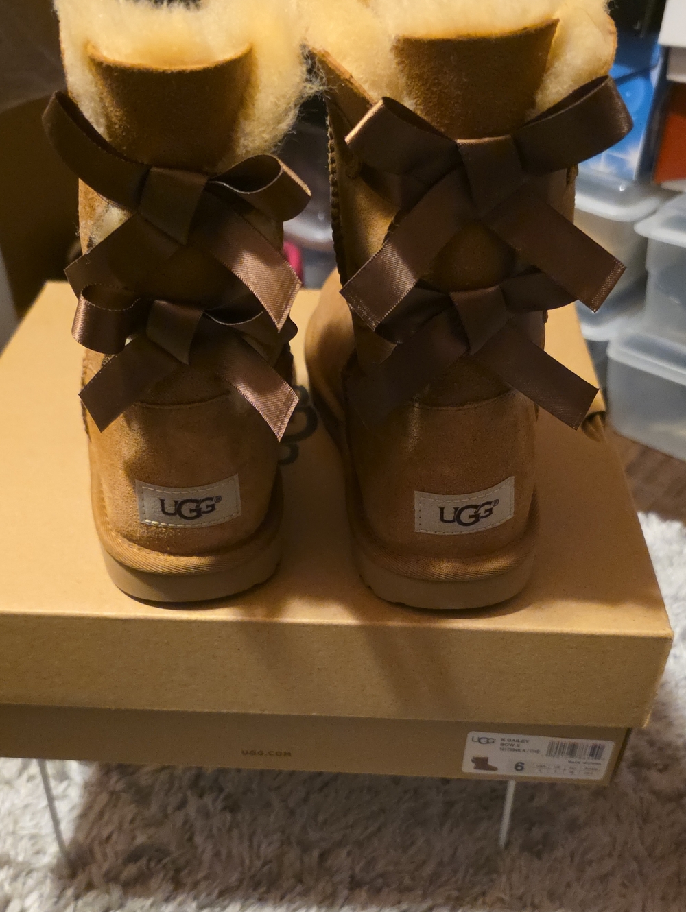 Ugg Bailey Bow II NIB Chestnut Tan Boots